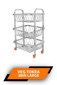 Priya Kitchen Veg Tokra Stand 3bin Large